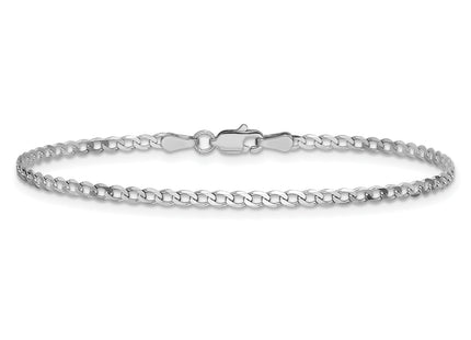 14k White Gold Flat Beveled Curb Chain