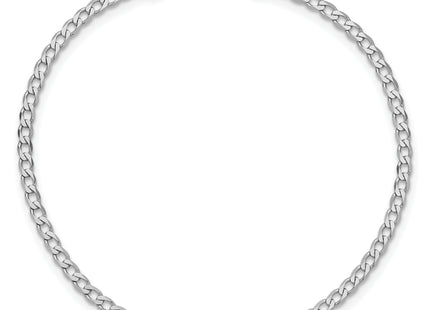 14k White Gold Flat Beveled Curb Chain