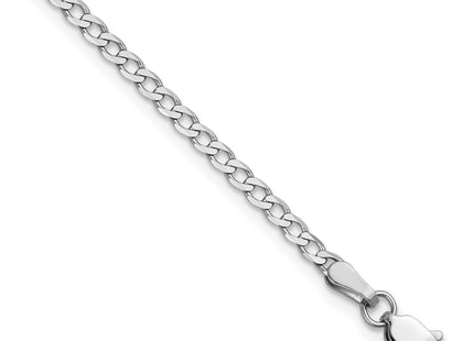 14k White Gold Flat Beveled Curb Chain