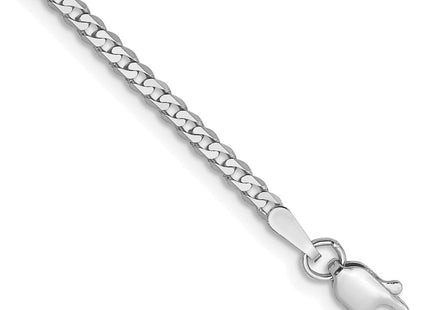 14k White Gold Flat Beveled Curb Chain (Style WFBU060-8)