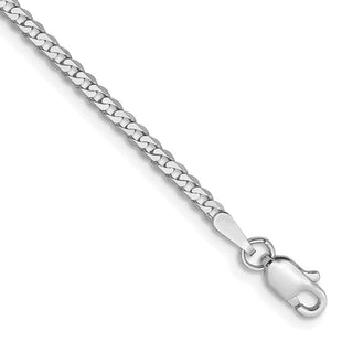 14k White Gold Flat Beveled Curb Chain (Style WFBU060-8)