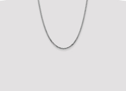 14K White Gold Flat Beveled Curb with Lobster Clasp Chain (Style WFBU080-22)