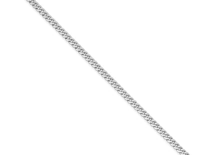 14K White Gold Flat Beveled Curb with Lobster Clasp Bracelet (Style WFBU100-7)