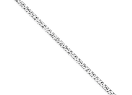 14K White Gold Flat Beveled Curb with Lobster Clasp Bracelet, 7 x 4.75mm