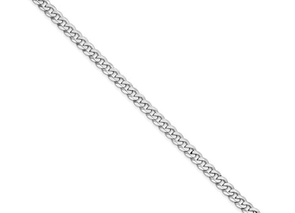 14K White Gold Flat Beveled Curb with Lobster Clasp Bracelet (Style WFBU140-7)