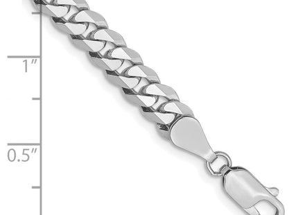 14K White Gold Flat Beveled Curb with Lobster Clasp Bracelet (Style WFBU140-7)