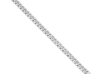 14K White Gold Flat Beveled Curb with Lobster Clasp Bracelet, 7 x 6.25mm