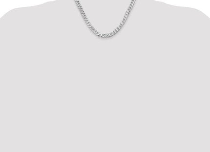 14K White Gold Flat Beveled Curb with Lobster Clasp Chain (Style WFBU180-18)
