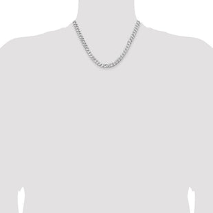 14K White Gold Flat Beveled Curb with Lobster Clasp Chain (Style WFBU180-18)