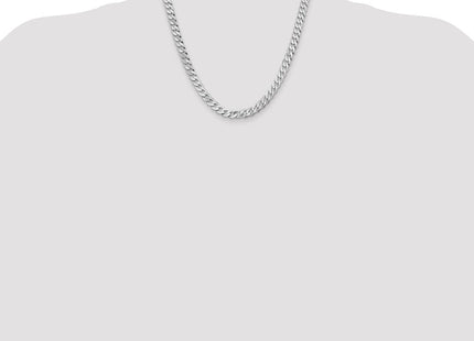 14K White Gold Flat Beveled Curb with Lobster Clasp Chain (Style WFBU180-20)