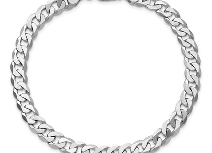 14K White Gold Flat Beveled Curb with Lobster Clasp Chain (Style WFBU180-9)