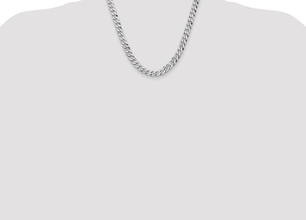 14K White Gold Flat Beveled Curb with Lobster Clasp Chain (Style WFBU200-20)