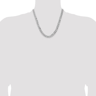 14K White Gold Flat Beveled Curb with Lobster Clasp Chain (Style WFBU200-20)