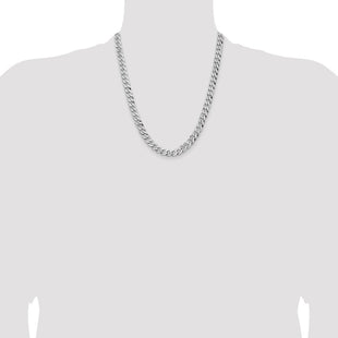 14K White Gold Flat Beveled Curb with Lobster Clasp Chain (Style WFBU200-22)