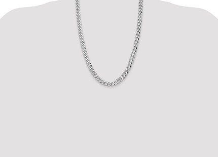 14K White Gold Flat Beveled Curb with Lobster Clasp Chain (Style WFBU200-24)