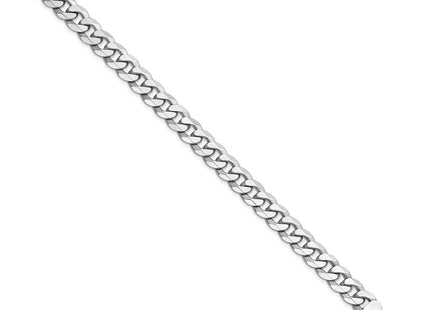 14K White Gold Flat Beveled Curb with Lobster Clasp Bracelet (Style WFBU220-8)