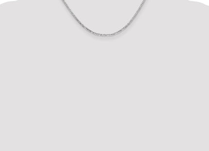 14K White Gold Flat Figaro with Lobster Clasp Chain (Style WFIG060-16)