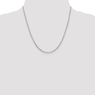 14K White Gold Flat Figaro with Lobster Clasp Chain (Style WFIG060-20)