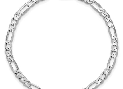 14K White Gold Flat Figaro with Lobster Clasp Bracelet (Style WFIG100-7)