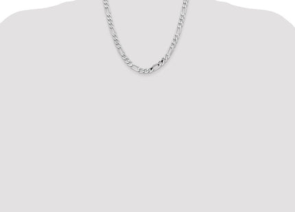 14K White Gold Flat Figaro with Lobster Clasp Chain (Style WFIG200-20)