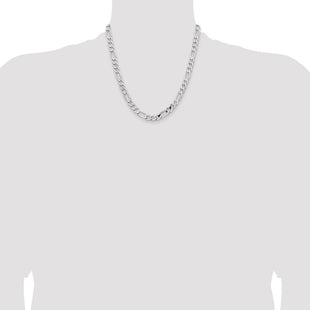 14K White Gold Flat Figaro with Lobster Clasp Chain (Style WFIG200-20)