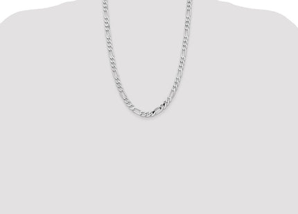 14K White Gold Flat Figaro with Lobster Clasp Chain (Style WFIG200-24)