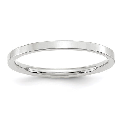 14K White Gold Standard Weight Flat Comfort Fit Wedding Band