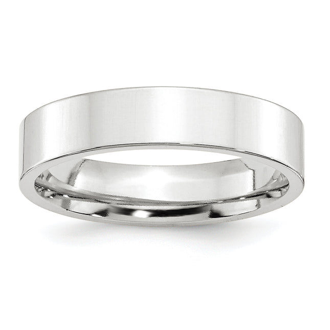 14k White Gold Standard Weight Flat Comfort Fit Wedding Band