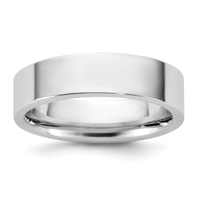 14K White Gold Standard Weight Flat Comfort Fit Wedding Band