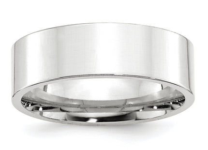 14K white gold wedding band, further view