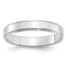 14k White Gold Flat with Step Edge Wedding Band Size 6.5