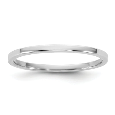 14K White Gold Lightweight Flat Band