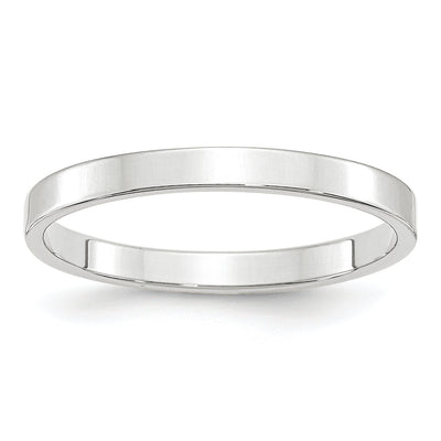 14K White Gold Lightweight Flat Band