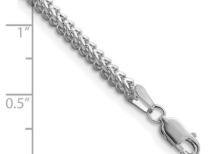 14K White Gold Franco with Lobster Clasp Bracelet (Style WFRA070-7)