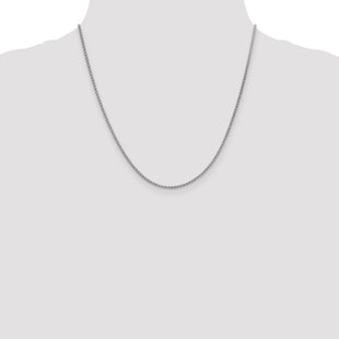 14K White Gold Flat Wheat with Lobster Clasp Chain (Style WFW050-20)