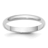 14k White Gold Half-Round Wedding Band Size 8