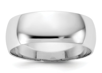 14K white gold wedding band, another view