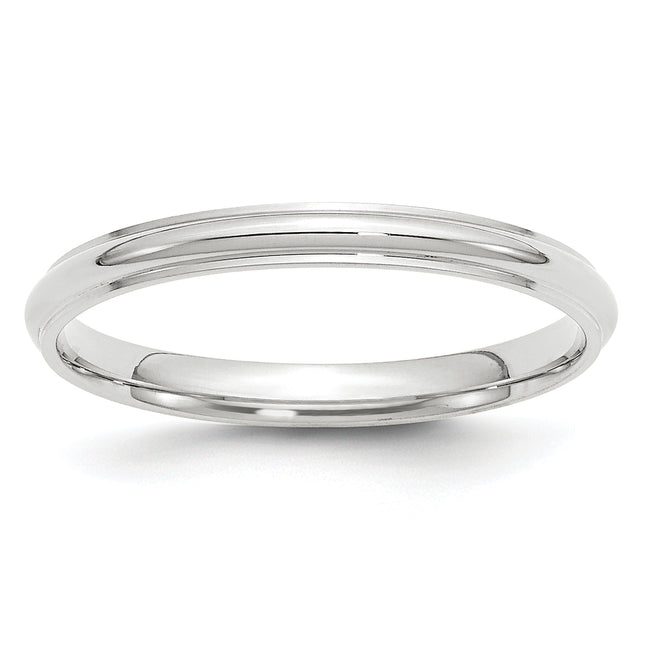 14K white gold wedding band, alternate view