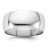 14k White Gold Lightweight Half Round Wedding Band Size 7