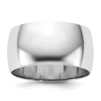 14K White Gold Lightweight Half Round Band