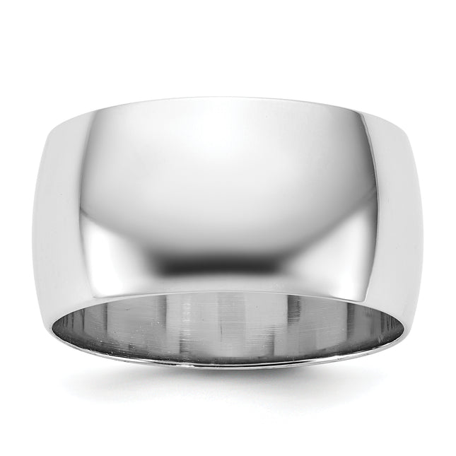 14k White Gold Lightweight Half Round Band
