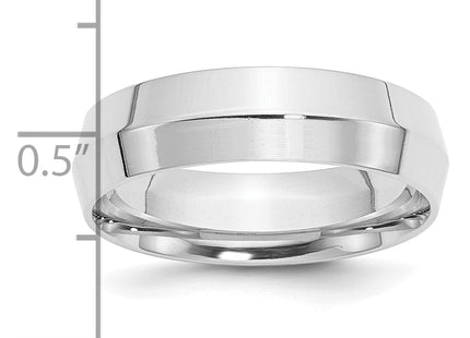 14k White Gold Knife Edge Comfort Fit Wedding Band