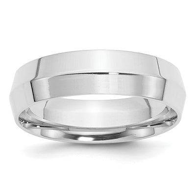 14K White Gold Knife Edge Comfort Fit Wedding Band
