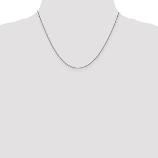 14K White Gold Box with Lobster Clasp Chain (Style WLB-18)