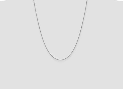 14K White Gold Box with Lobster Clasp Chain (Style WLB-24)