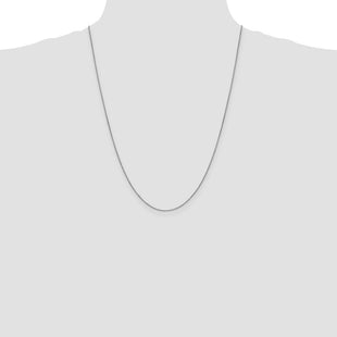 14K White Gold Box with Lobster Clasp Chain (Style WLB-24)