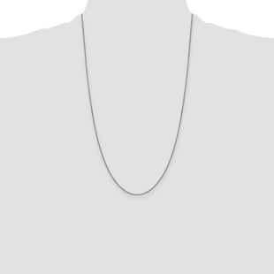 14K White Gold Box with Lobster Clasp Chain (Style WLB-26)