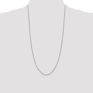 14K White Gold Box with Lobster Clasp Chain (Style WLB-28)