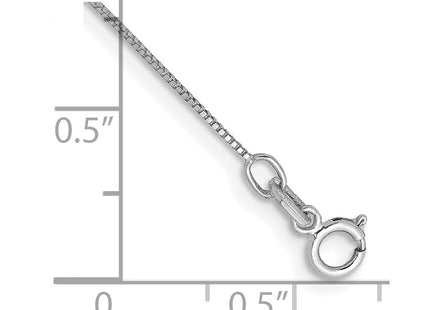 14K white gold box link anklet, alternate view