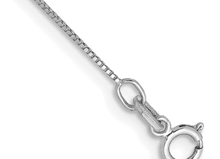 14K white gold box link anklet